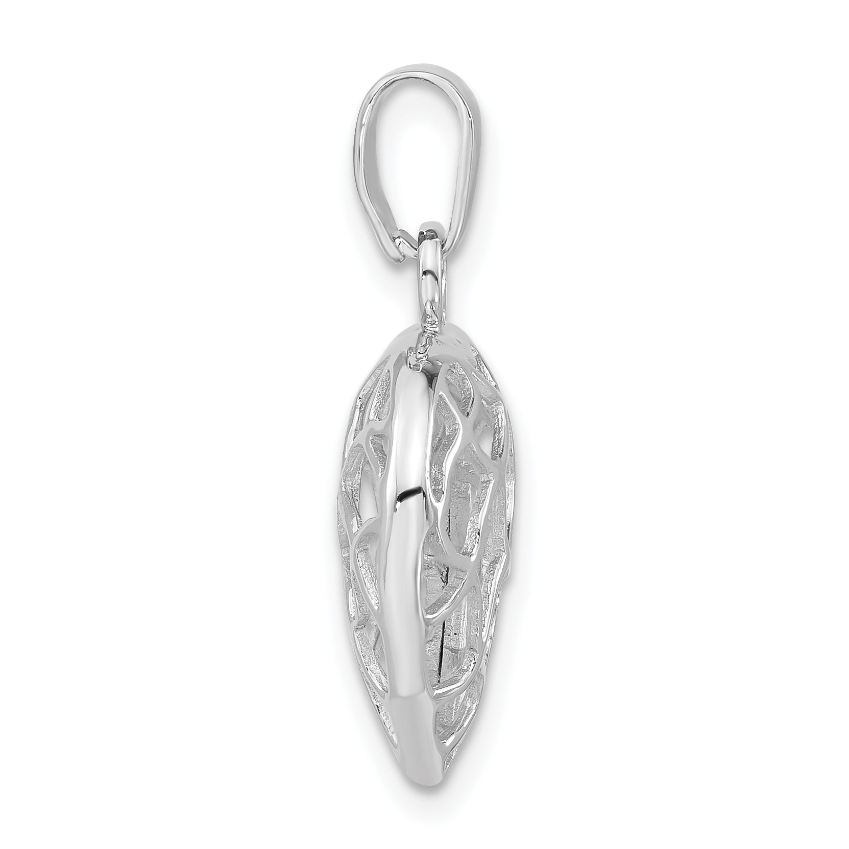 Sterling Silver Rhodium Plated Heart Pendant