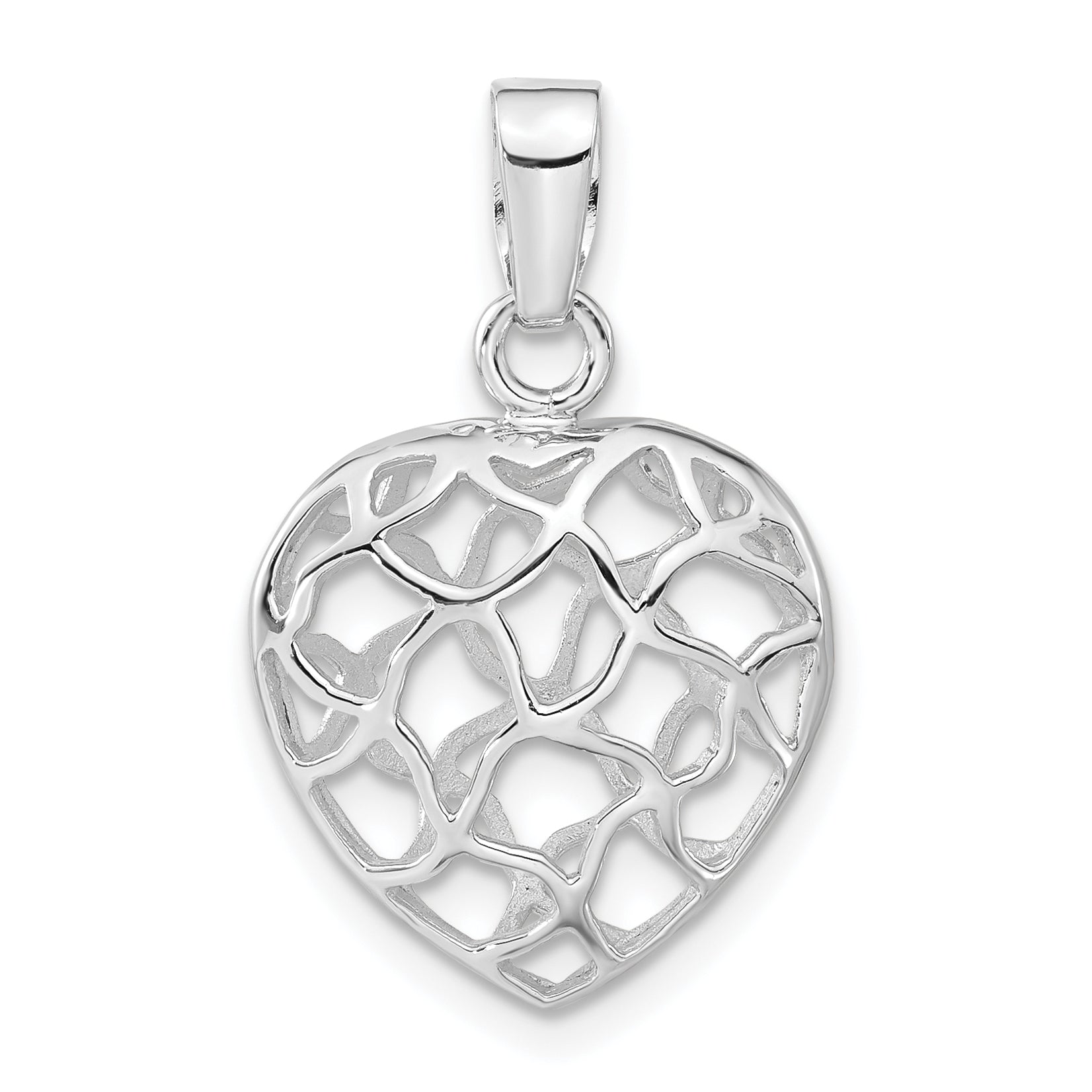 Sterling Silver Rhodium-plated Heart Pendant Main image