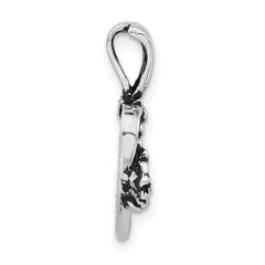 Sophia Jewelers Sterling Silver 925 Heart Charm with Antiqued Finish