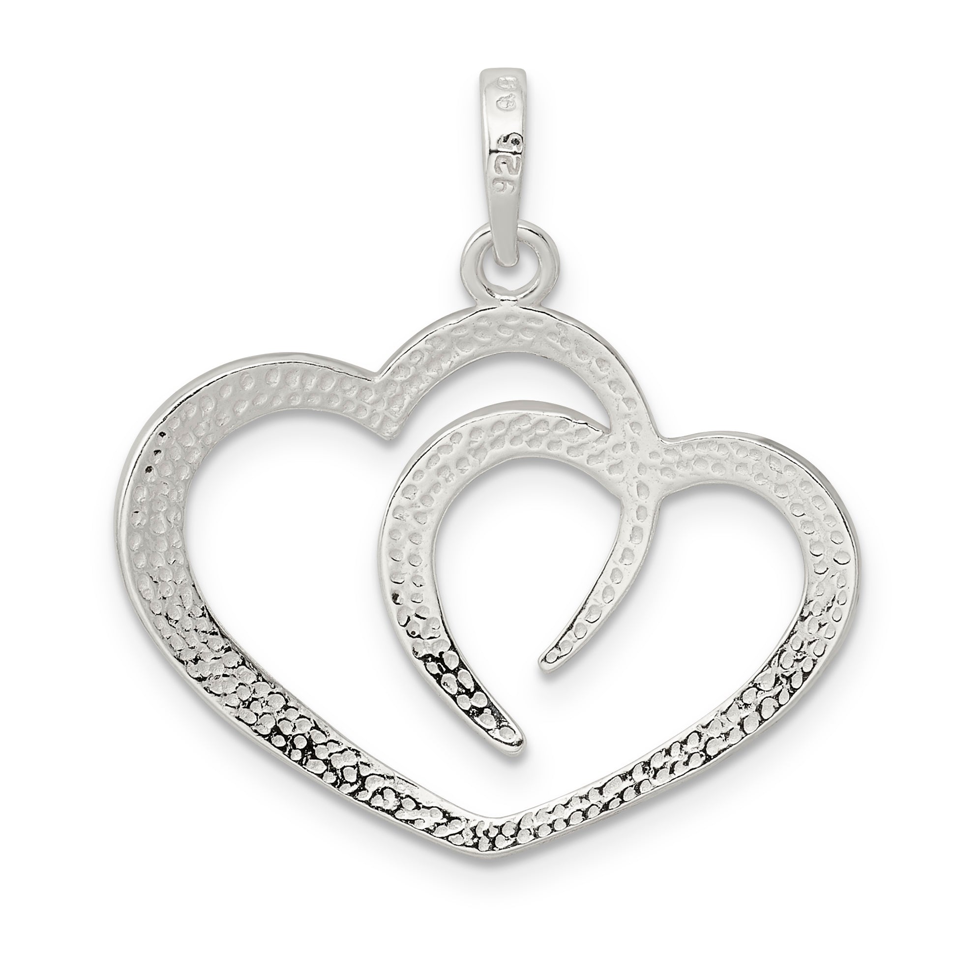 Sterling Silver 925 Heart Pendant with Polished Anti-Tarnish Finish