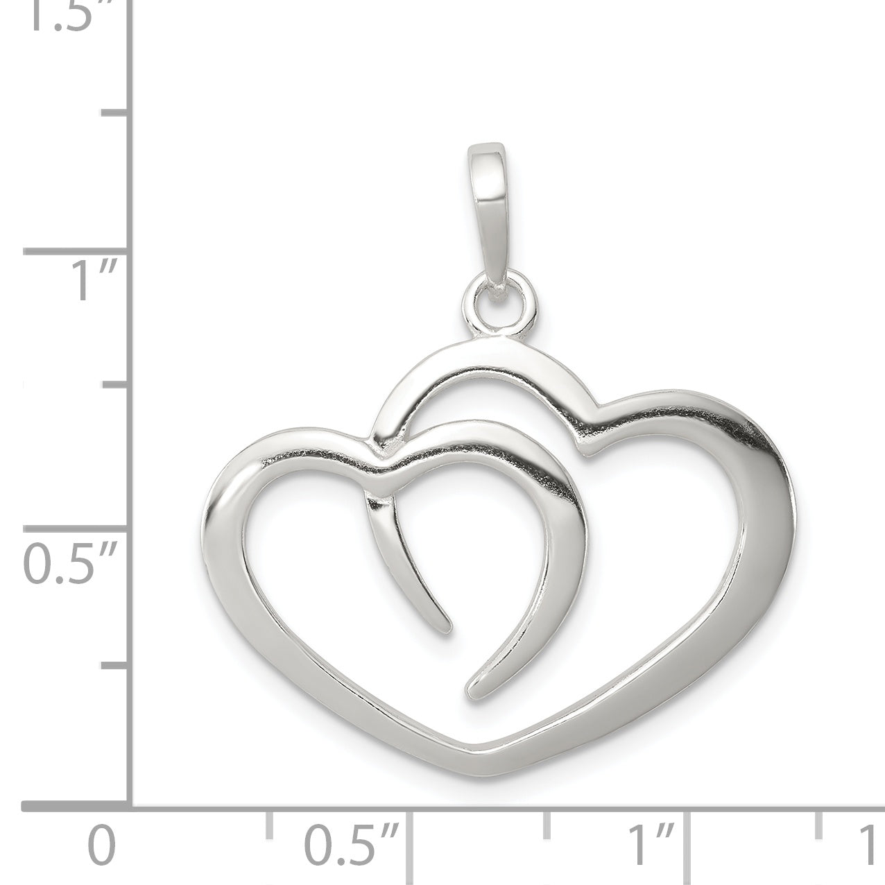 Sterling Silver 925 Heart Pendant with Polished Anti-Tarnish Finish