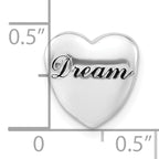Sophia Jewelers Sterling Silver Heart Pendant with Black Enamel Accent
