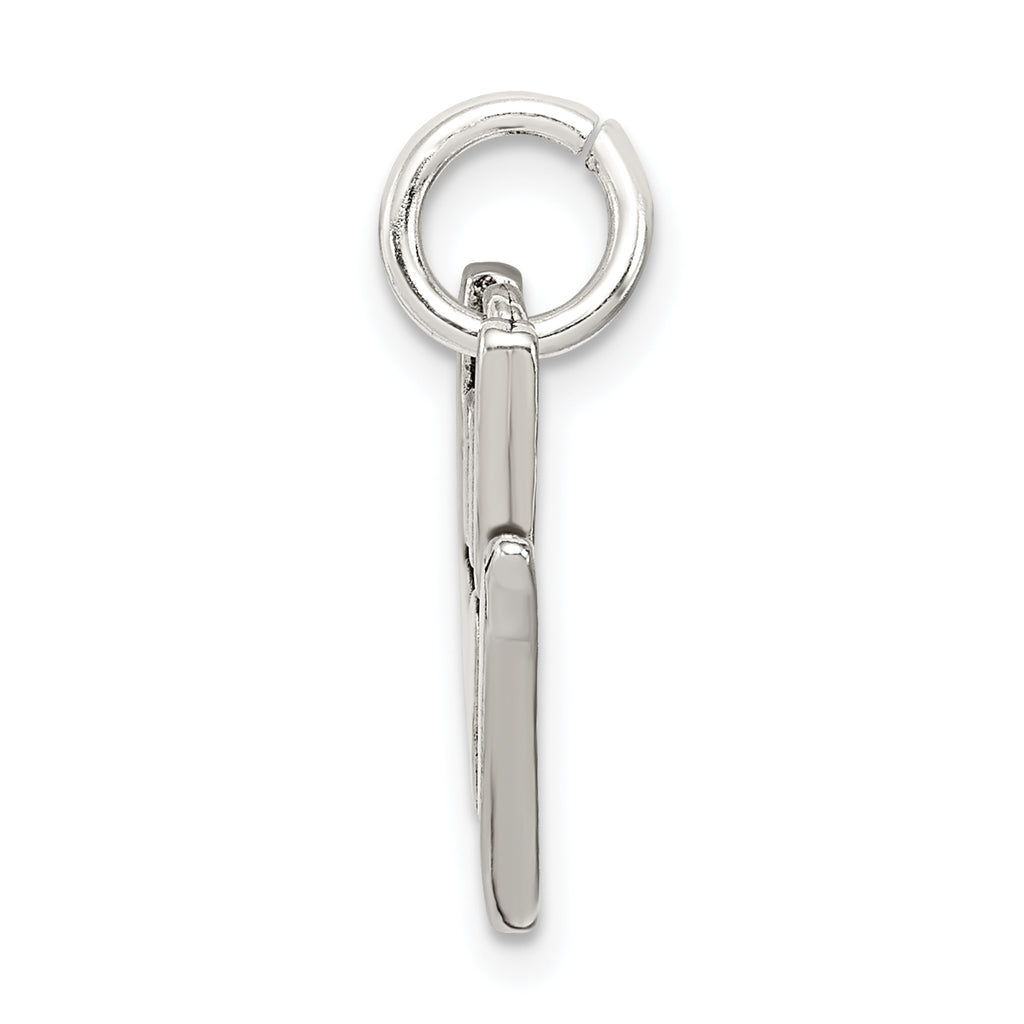 Sterling Silver 925 Sign Language Charm with Antiqued Polished Finish
