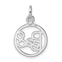 Sterling Silver Rhodium-plated Peace Circle Charm