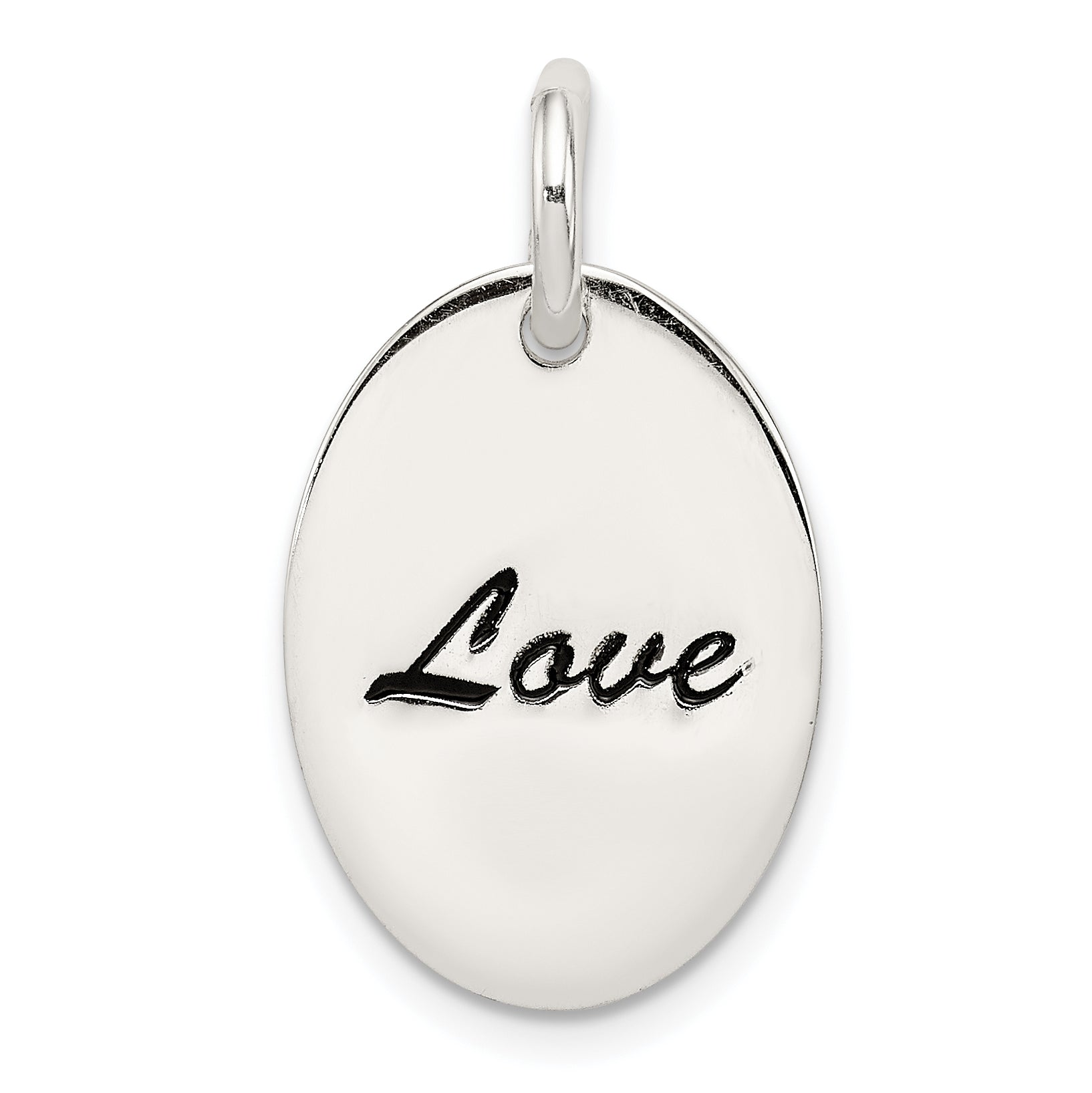 Sterling Silver Polished Enamel Love Pendant Main image