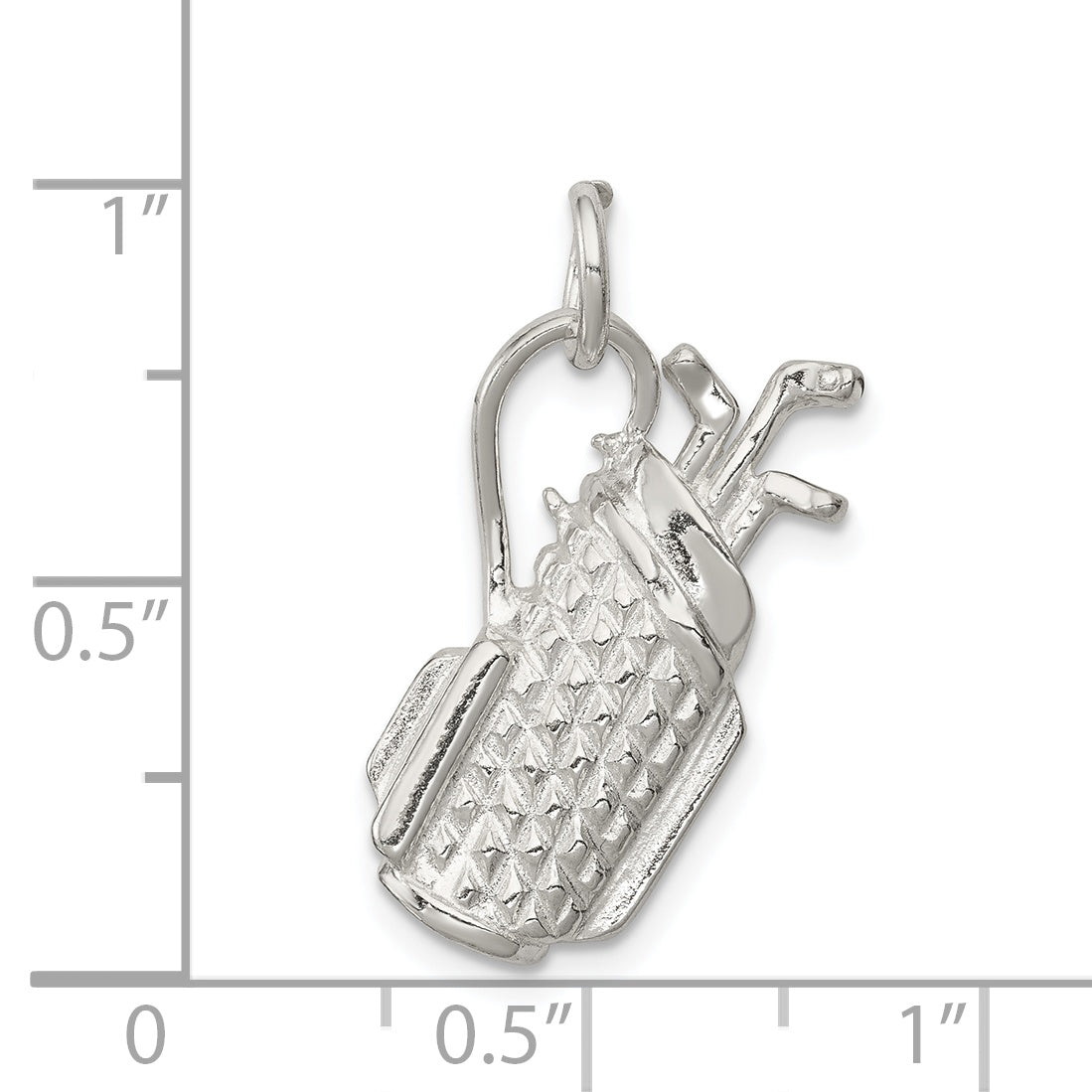 Sophia Jewelers Men's Polished Sterling Silver Golf Bag Charm