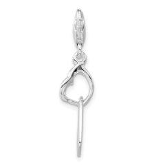 Sterling Silver 925 Heart Charm with Polished Finish for Women