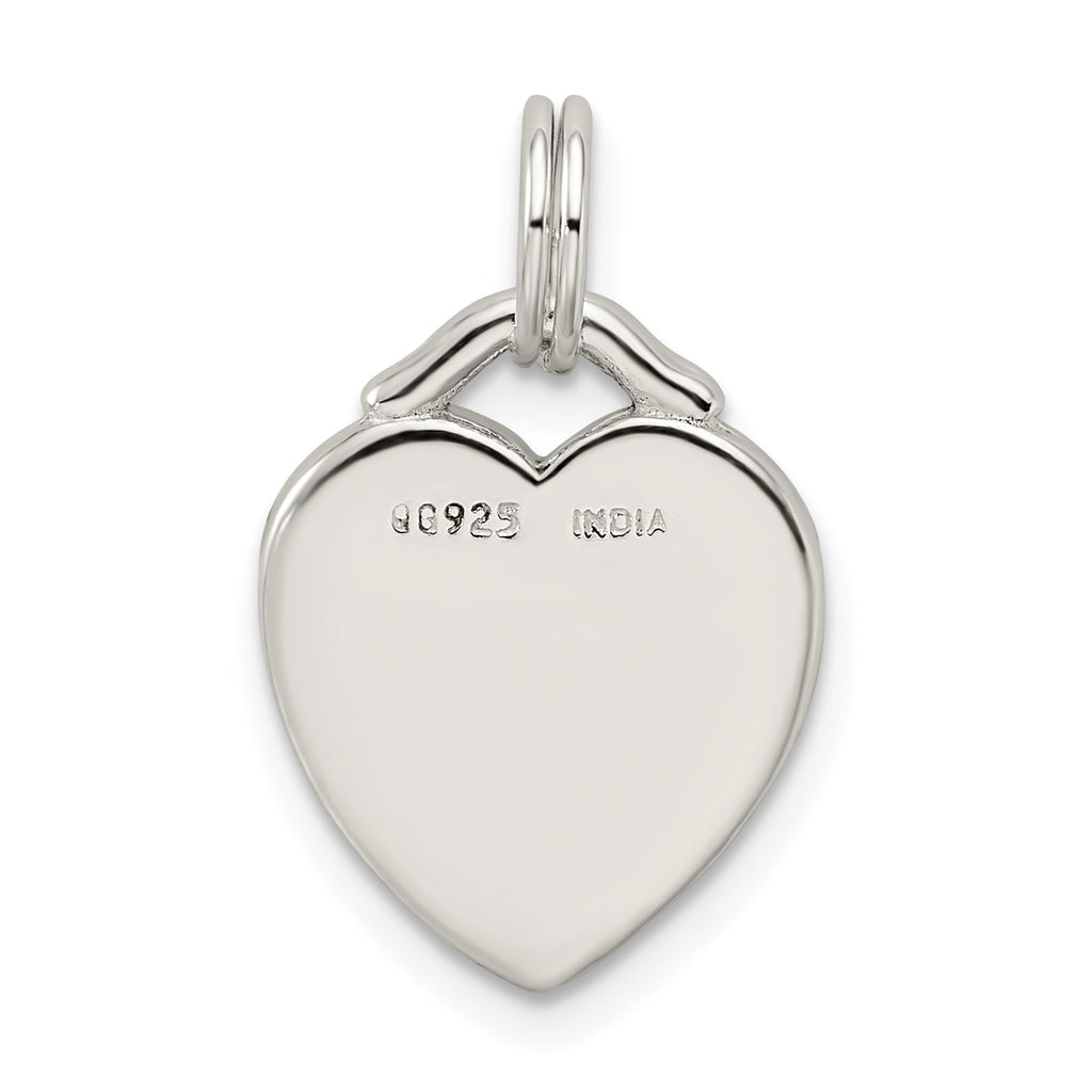 Sterling Silver 925 Heart Pendant with Polished Anti-Tarnish Finish