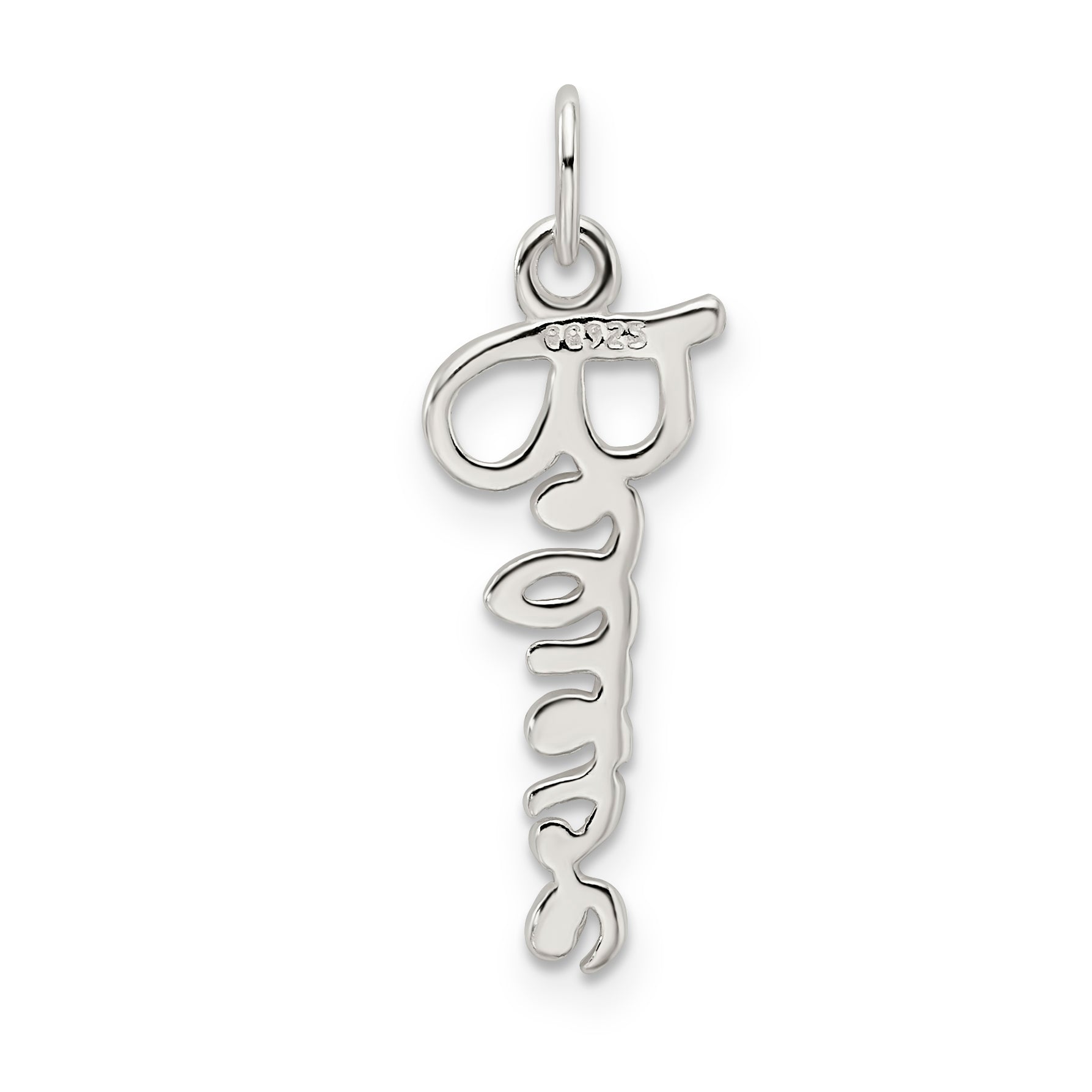 Sterling Silver 925 Believe Pendant with Polished Anti-Tarnish Finish