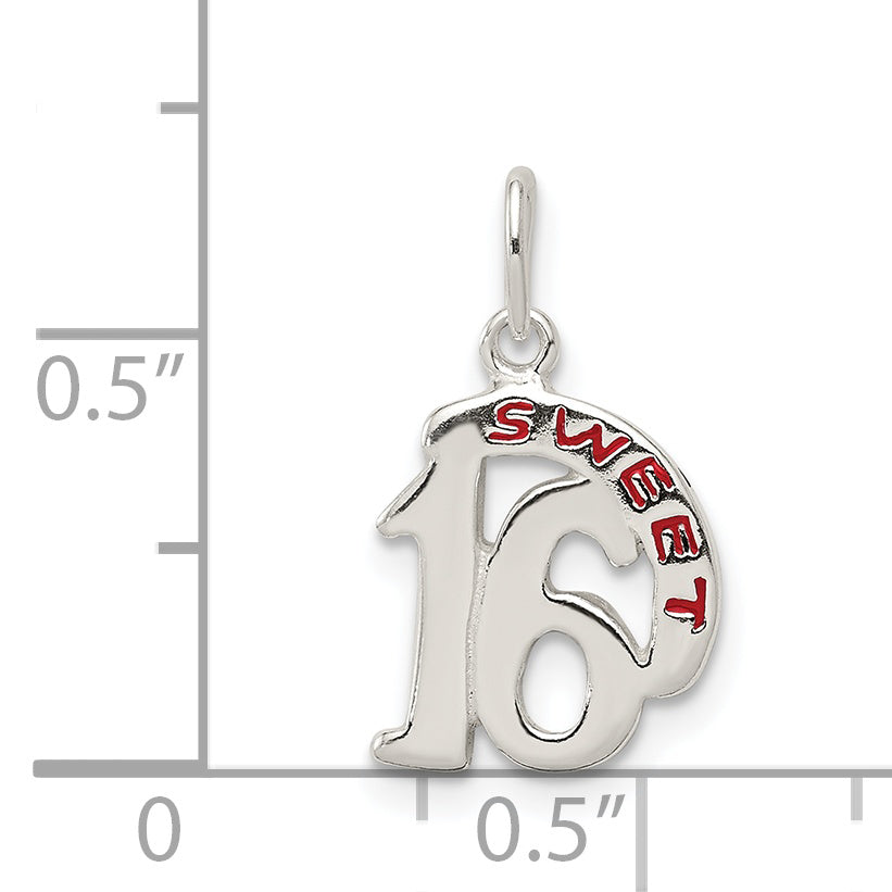 Sophia Jewelers Sterling Silver 925 Sweet 16 Pendant with Polished Finish