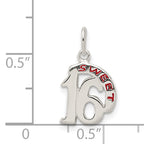 Sophia Jewelers Sterling Silver 925 Sweet 16 Pendant with Polished Finish