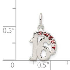 Sophia Jewelers Sterling Silver 925 Sweet 16 Pendant with Polished Finish