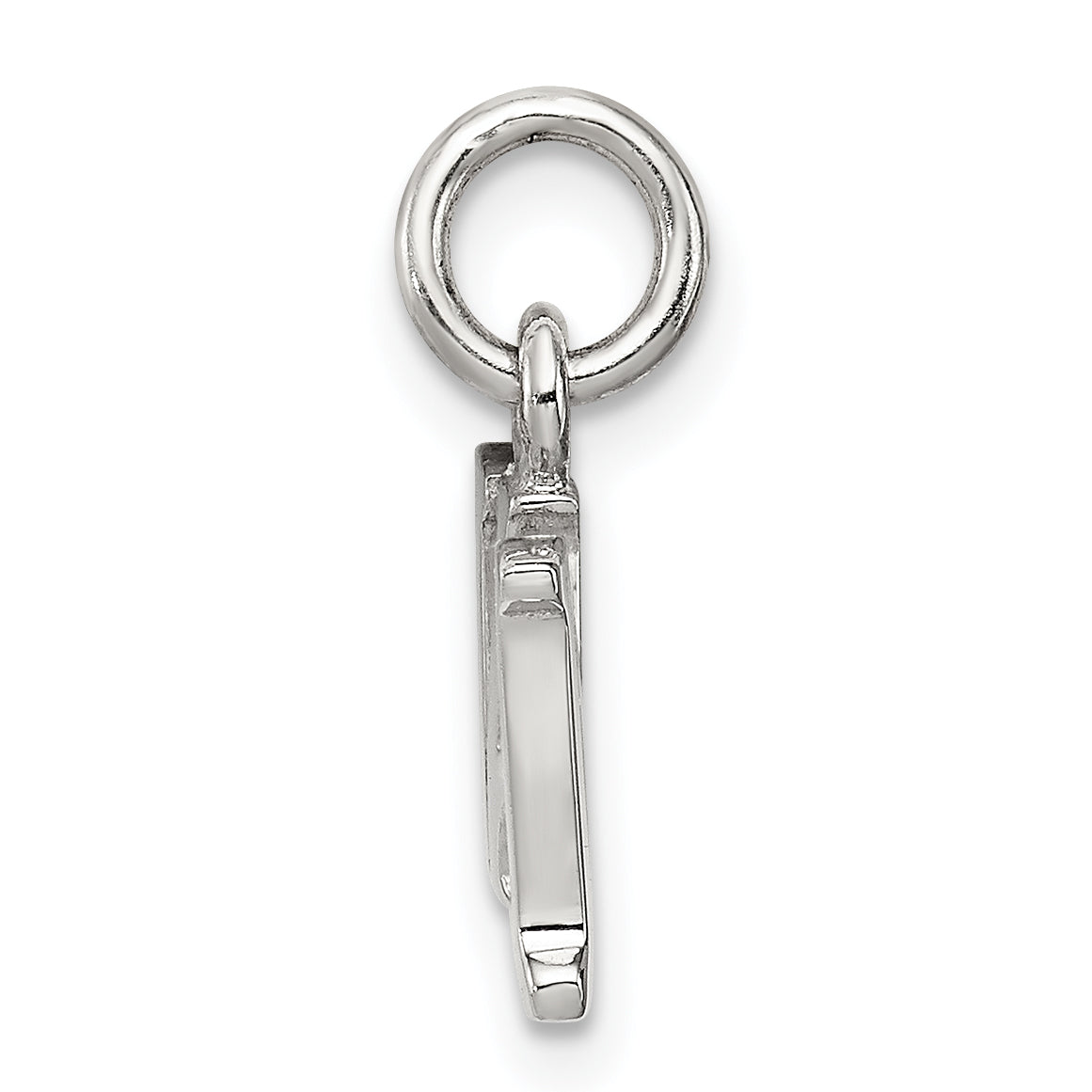 Sterling Silver Rhodium-Plated Dad Charm for Men Polished Finish Secondary image
