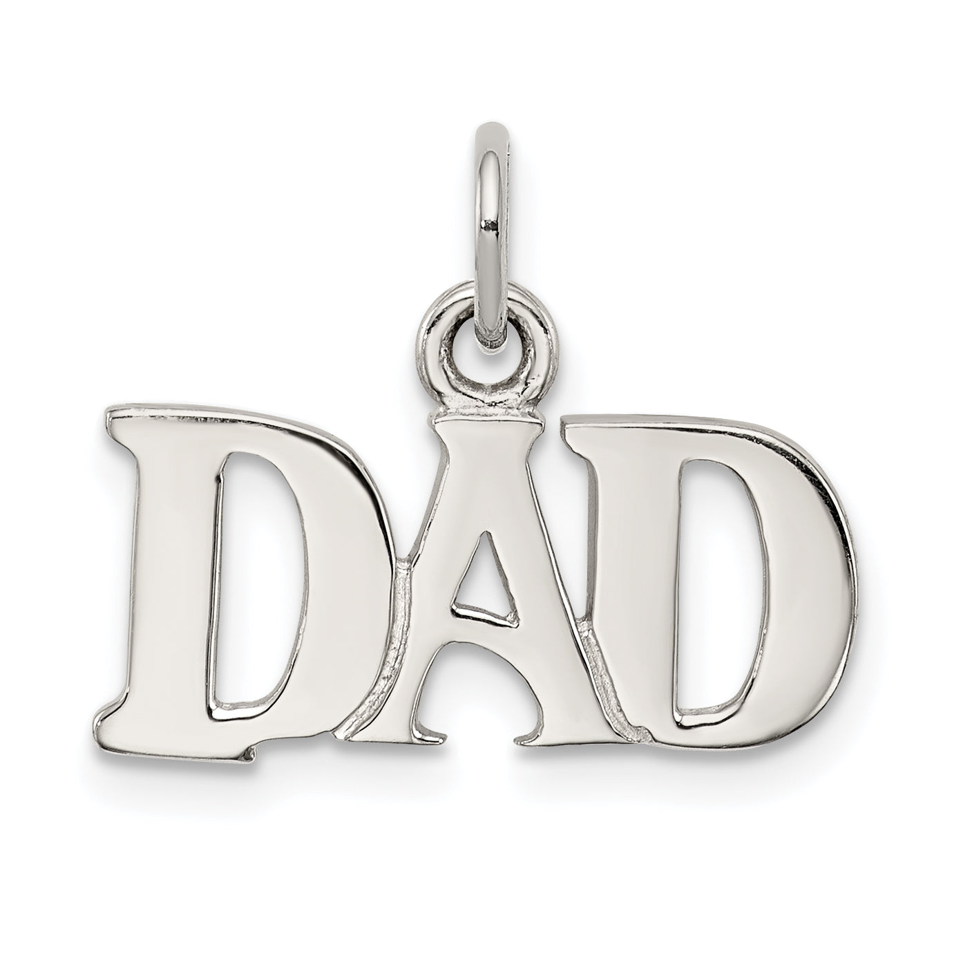 Sterling Silver Rhodium-plated Dad Charm Main image