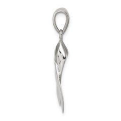 Sterling Silver Rhodium-plated Cancer Awareness Ribbon Charm