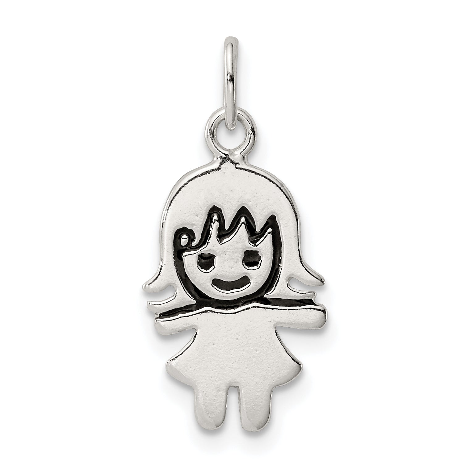 Sterling Silver Enameled Girl Charm Main image