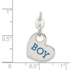 Sterling Silver 925 Polished Boy Charm with Enamel Accents