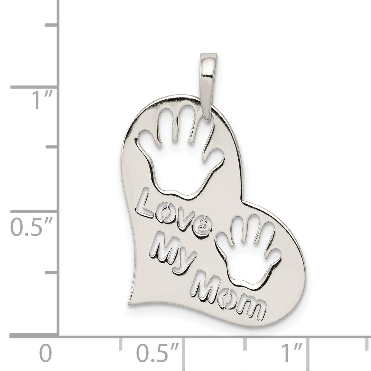 Sterling Silver 925 Heart Pendant Polished Anti-Tarnish Gift