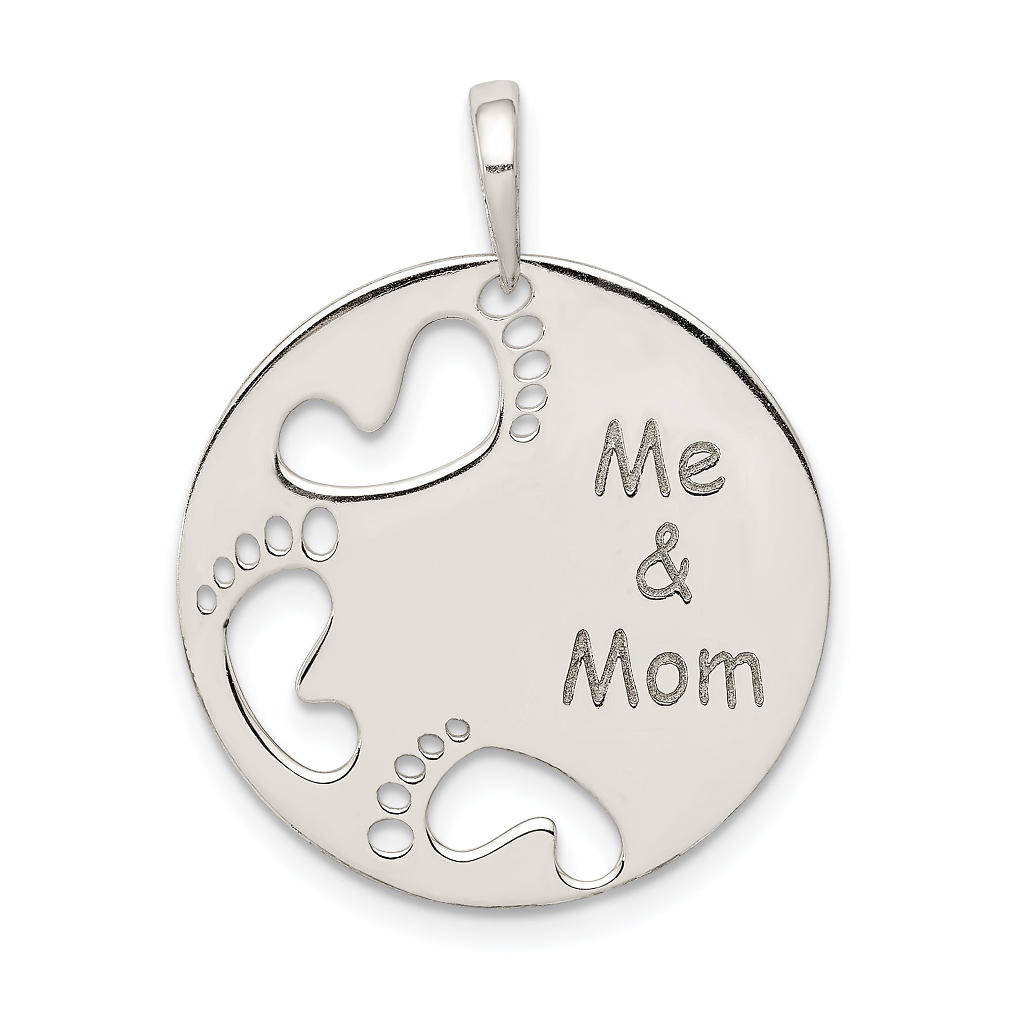 Sterling Silver Polished Me & Mom Pendant Main image