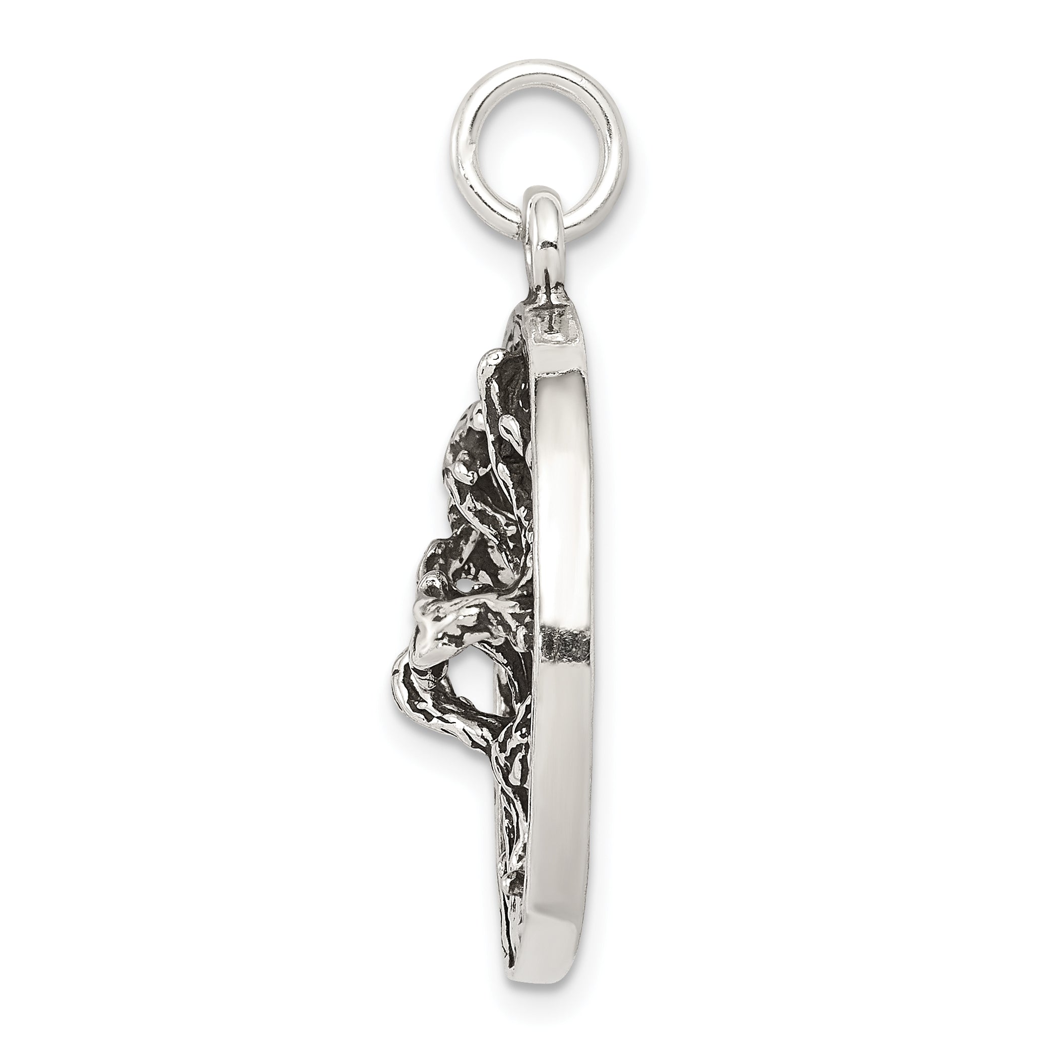 925 Sterling Silver Tree Charm with Polished Finish  Vintage Inspired Secondary image