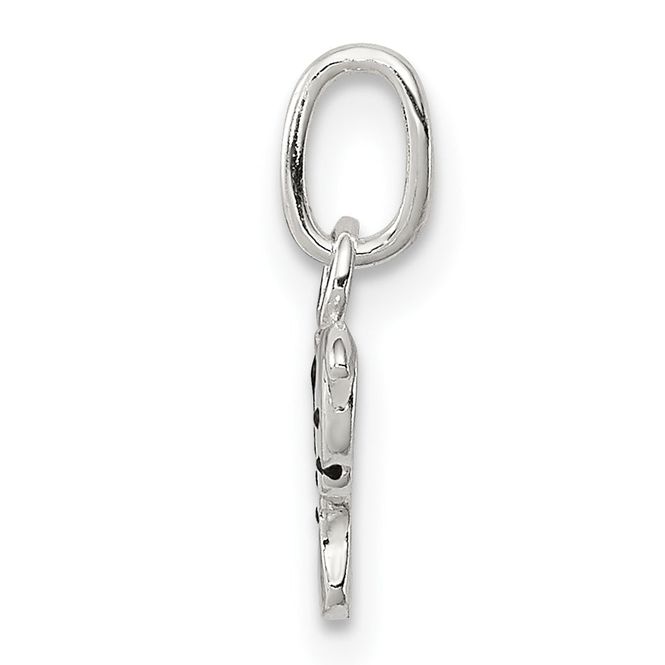 Sterling Silver Enameled Elephant Charm for Children with Anti-Tarnish Finish