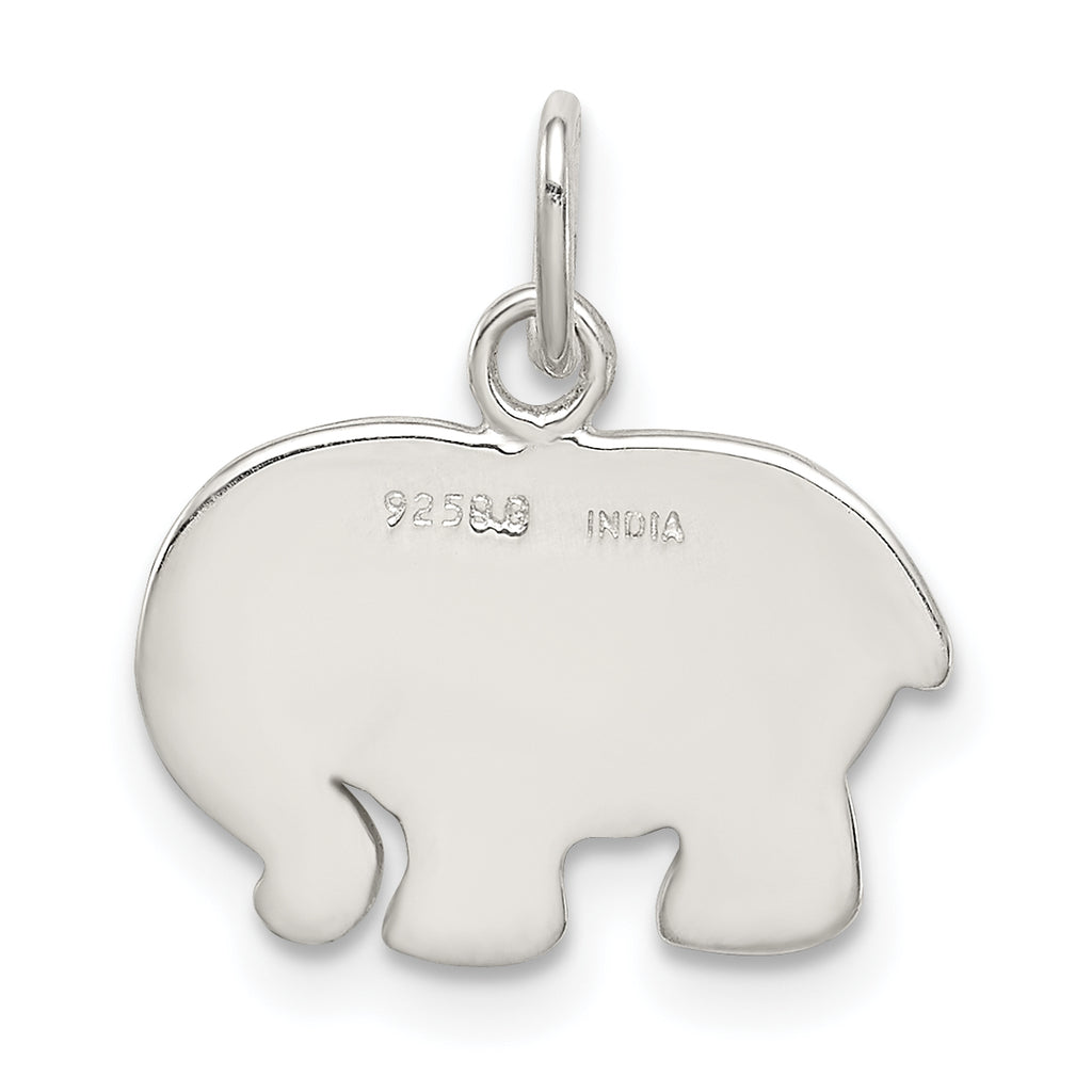 Sterling Silver 925 Elephant Charm with Enamel Anti-Tarnish Finish
