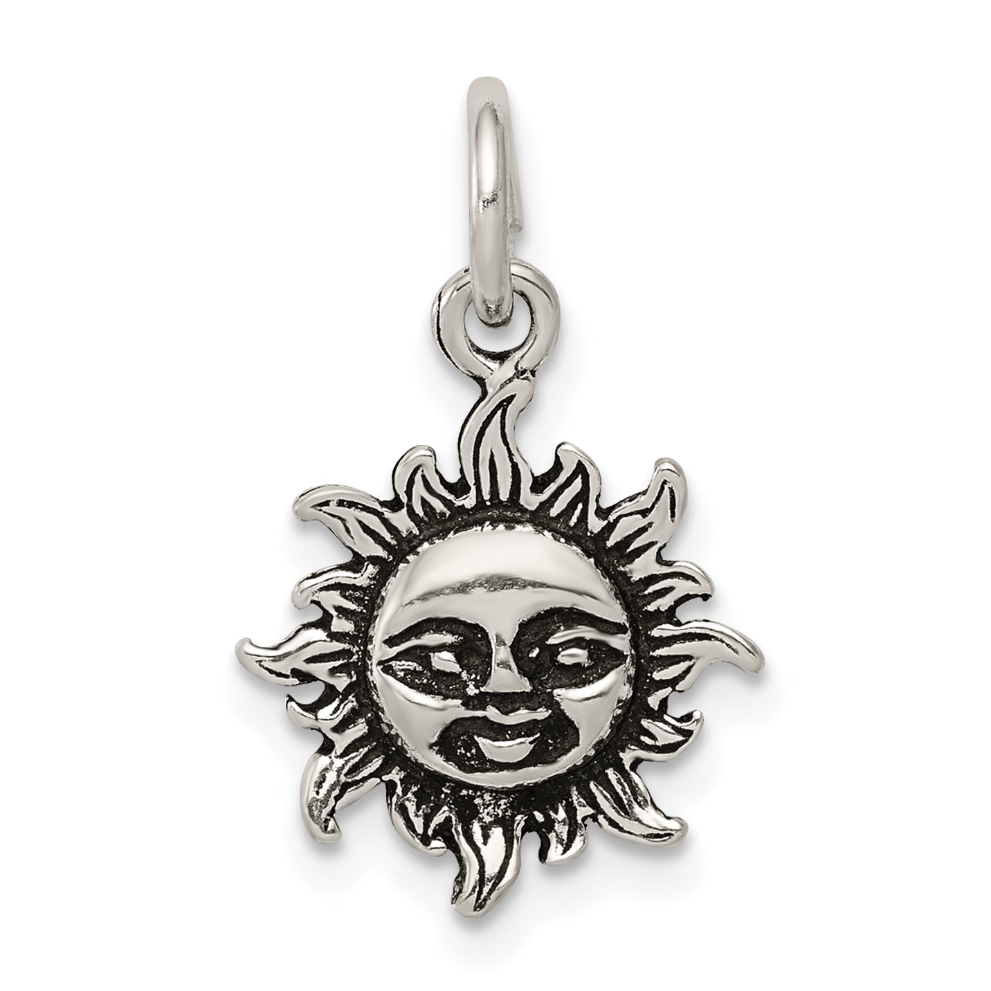 Sterling Silver Antiqued Sun Charm Main image