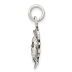 Antiqued 925 Sterling Silver Men's Sun Charm Pendant Vintage Style