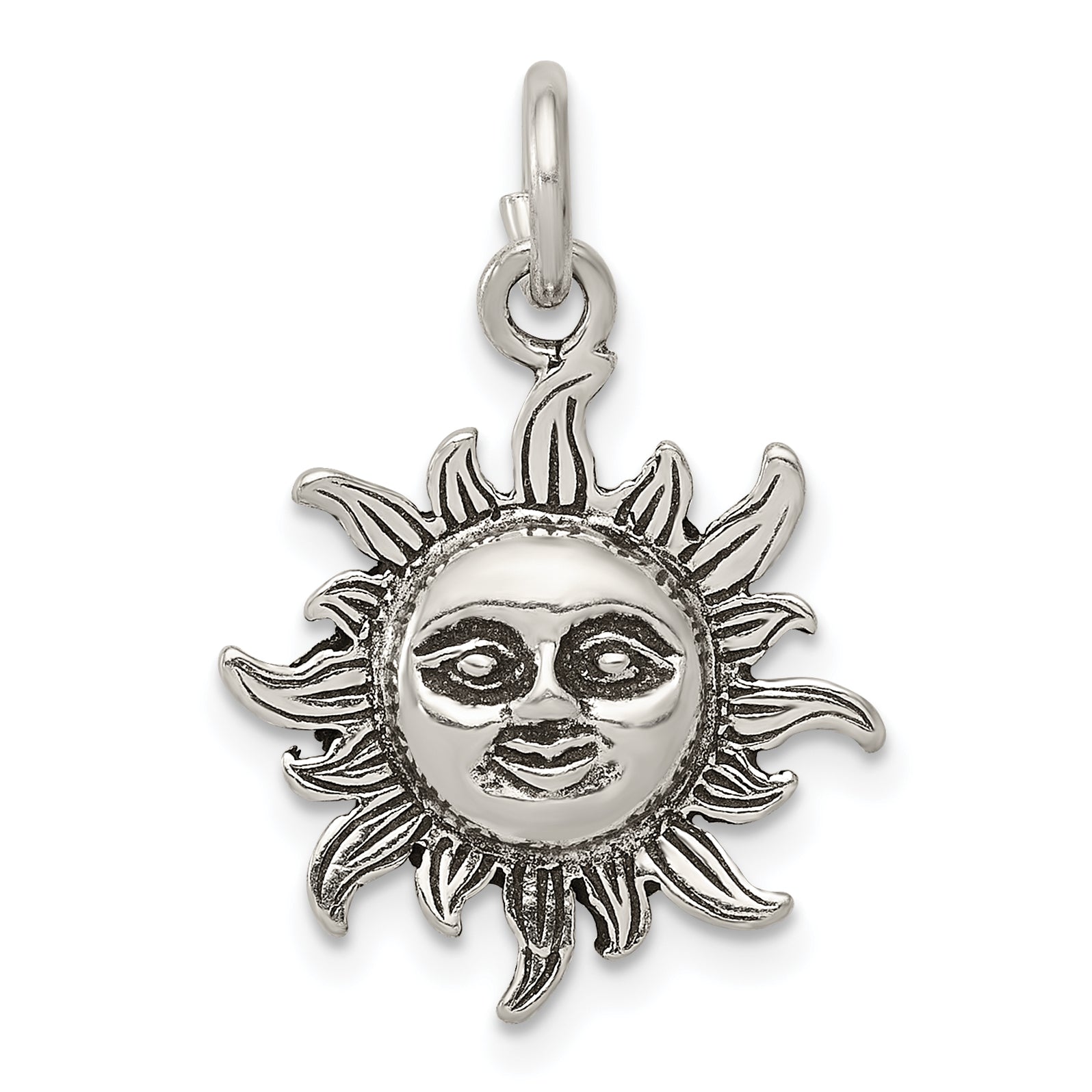 Sterling Silver Antiqued Sun Charm Main image