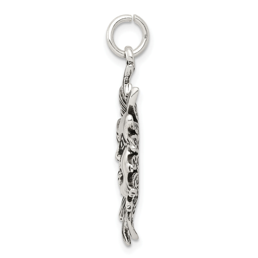 Sophia Jewelers Vintage Inspired Sterling Silver Sun Charm for Men