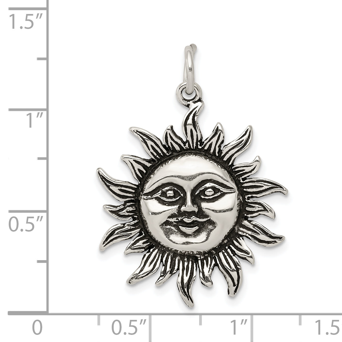 Sterling Silver Antiqued Sun Charm