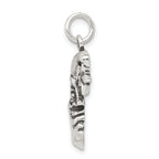 Sterling Silver 925 Men's Moon Charm Pendant Solid Antiqued Design