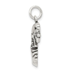 Sterling Silver 925 Men's Moon Charm Pendant Solid Antiqued Design
