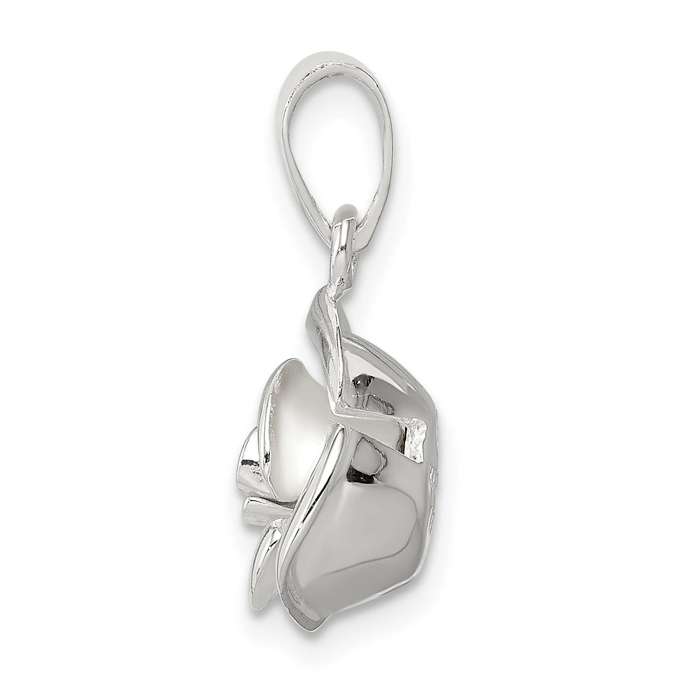 Sophia Jewelers Sterling Silver Rose Pendant Elegant Cast Design