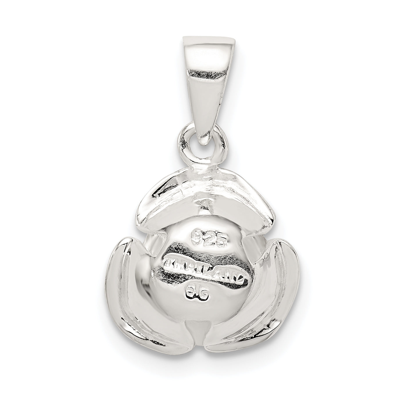 Sophia Jewelers Sterling Silver Rose Pendant Elegant Cast Design
