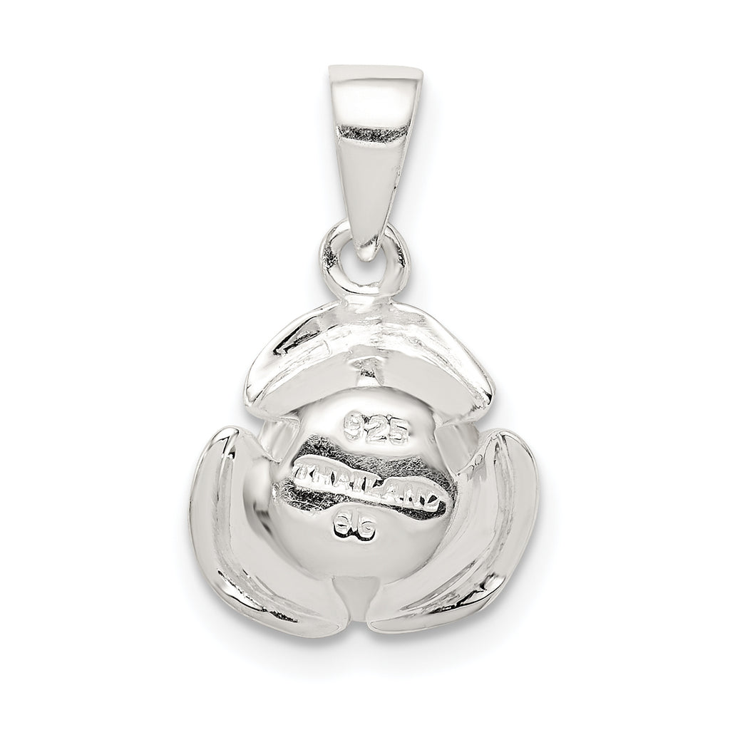 Sophia Jewelers Sterling Silver Rose Pendant Elegant Cast Design