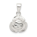 Sophia Jewelers Sterling Silver Rose Pendant Elegant Cast Design