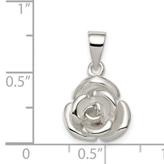 Sophia Jewelers Sterling Silver Rose Pendant Elegant Cast Design