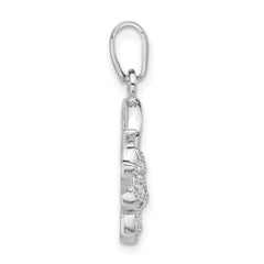 Sophia Jewelers 925 Sterling Silver CZ Butterfly Pendant Rhodium Plated Polished Finish for Women