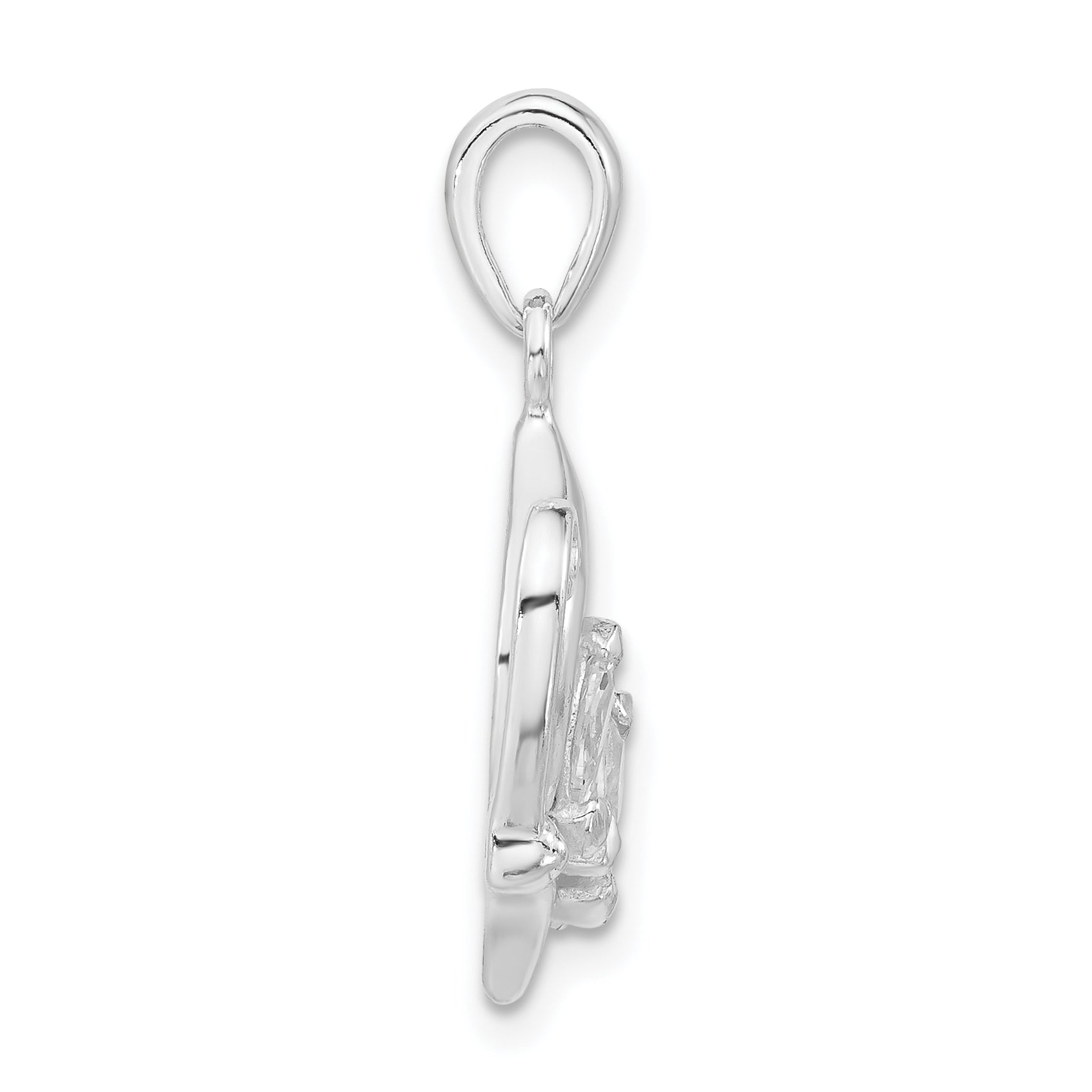Sophia Jewelers 925 Sterling Silver CZ Butterfly Pendant Polished Elegance Secondary image