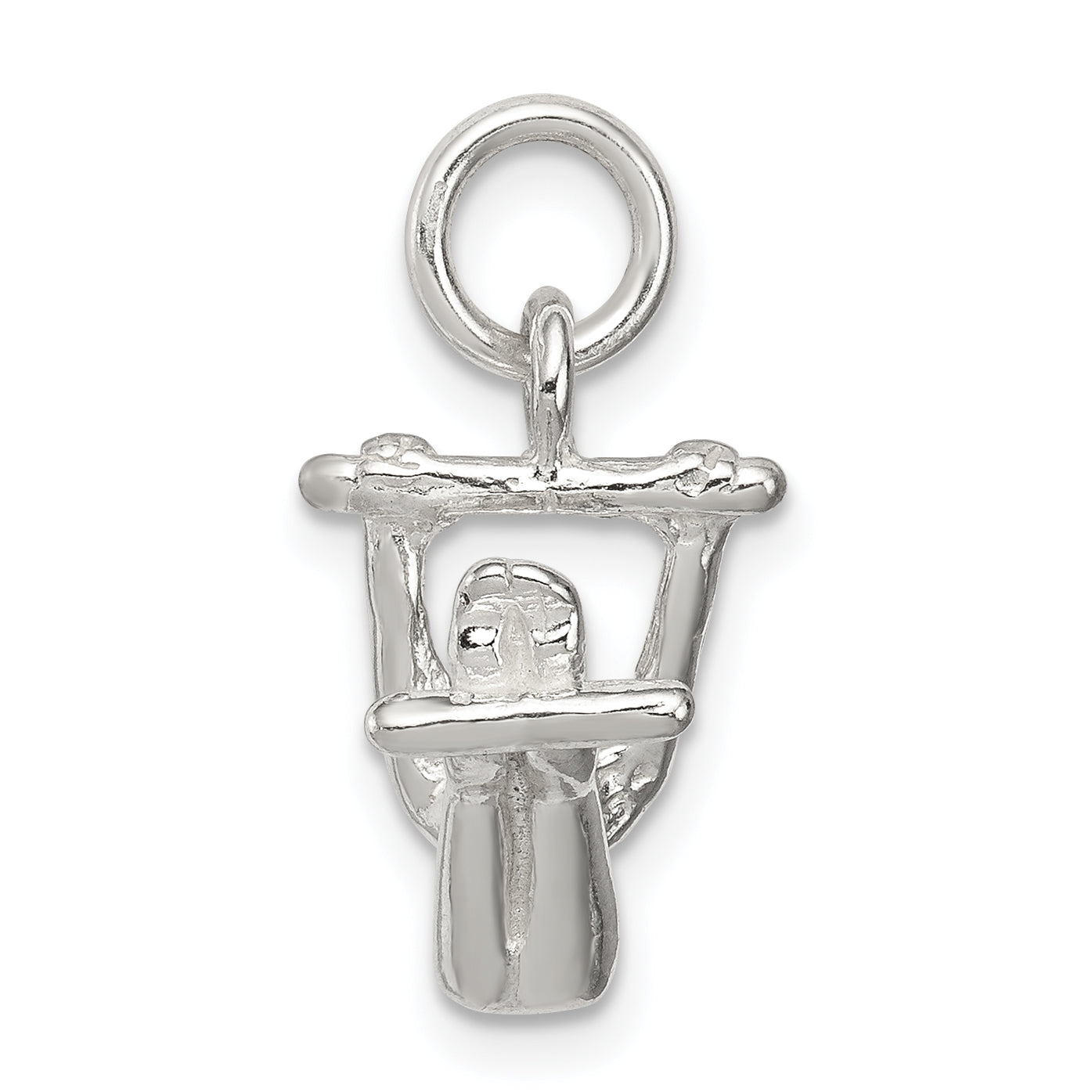 Sterling Silver 925 Gymnast Charm with Polished 3D Design Secondary image