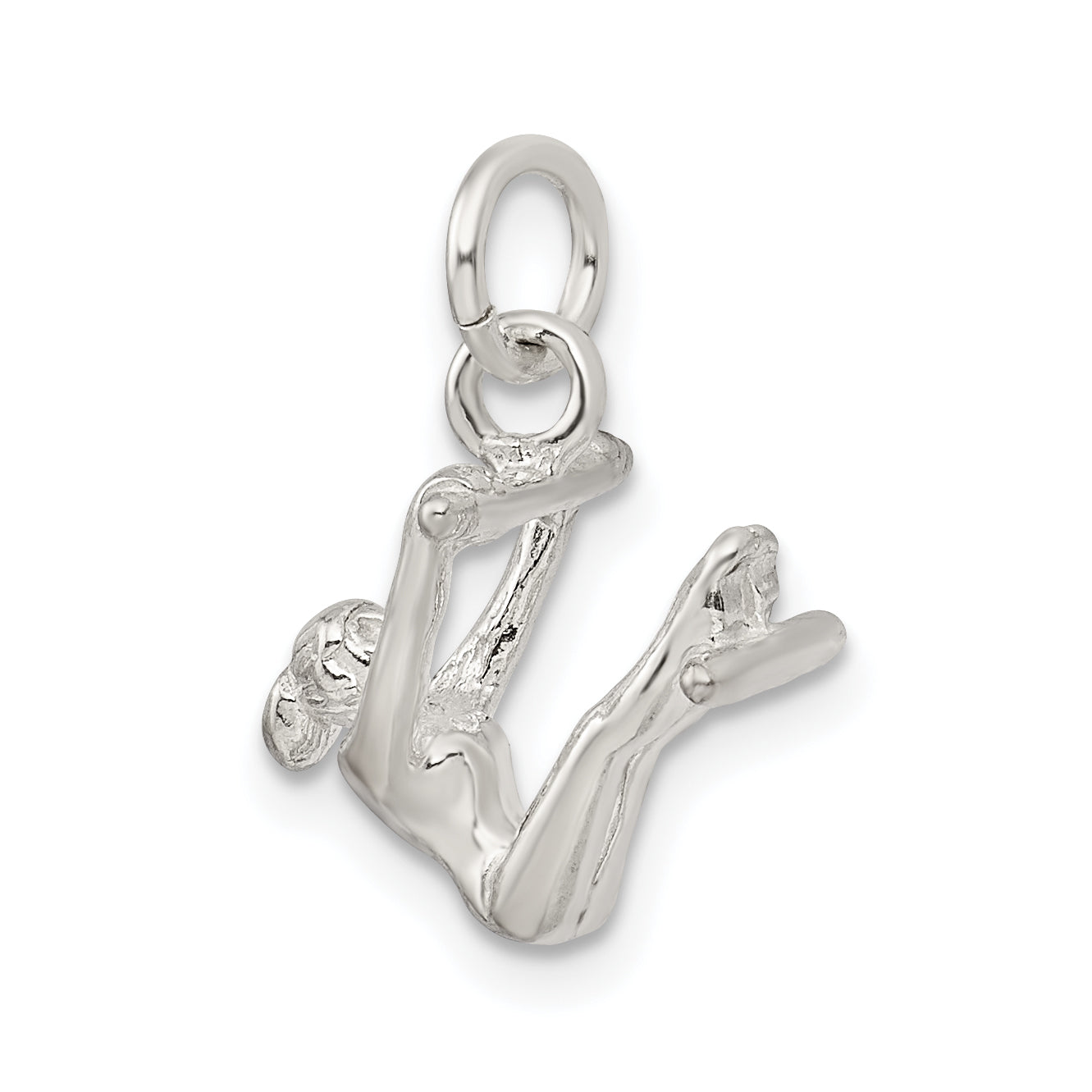 Sterling Silver 925 Gymnast Charm with Polished 3D Design