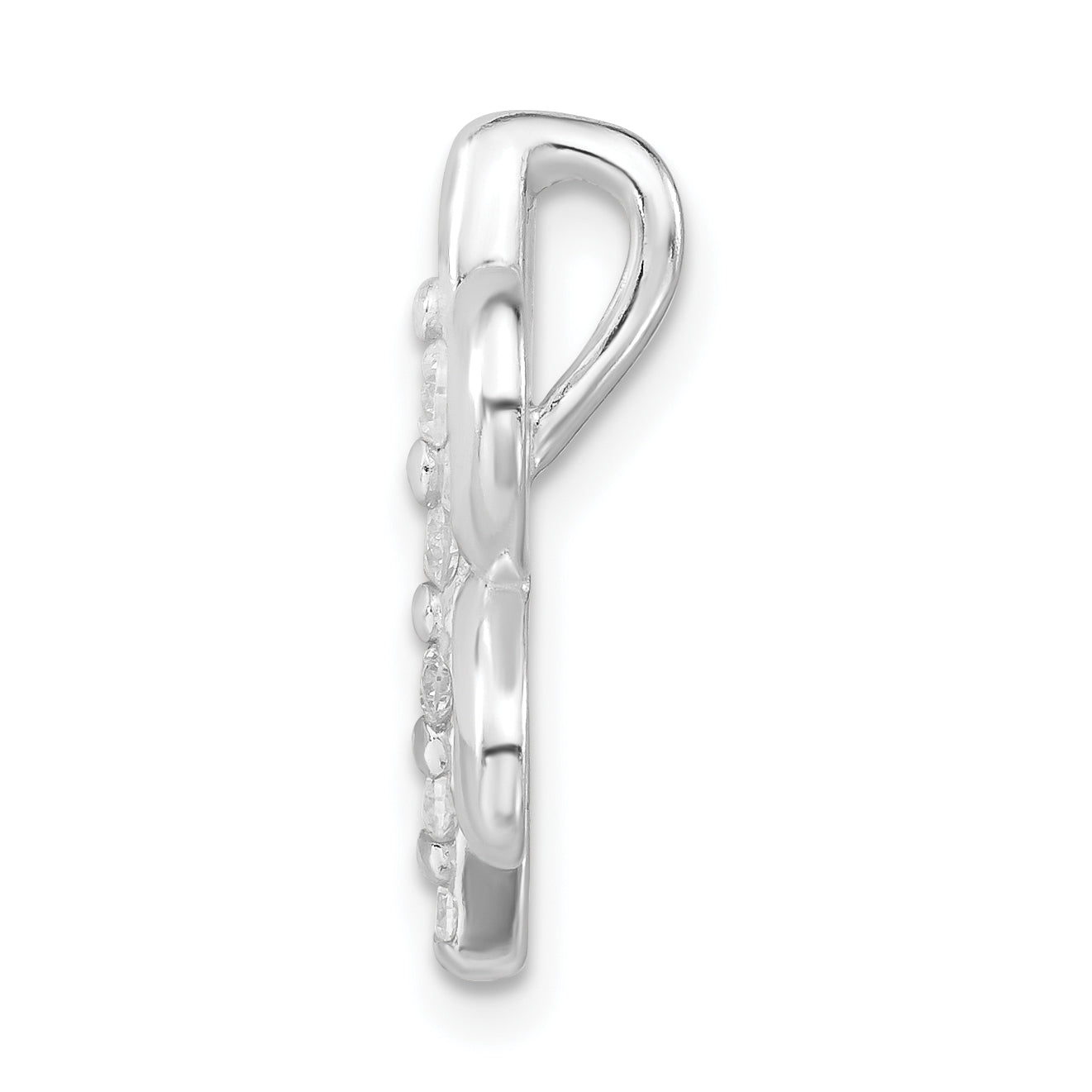 Sterling Silver CZ Dragonfly Pendant with Polished Finish for Women
