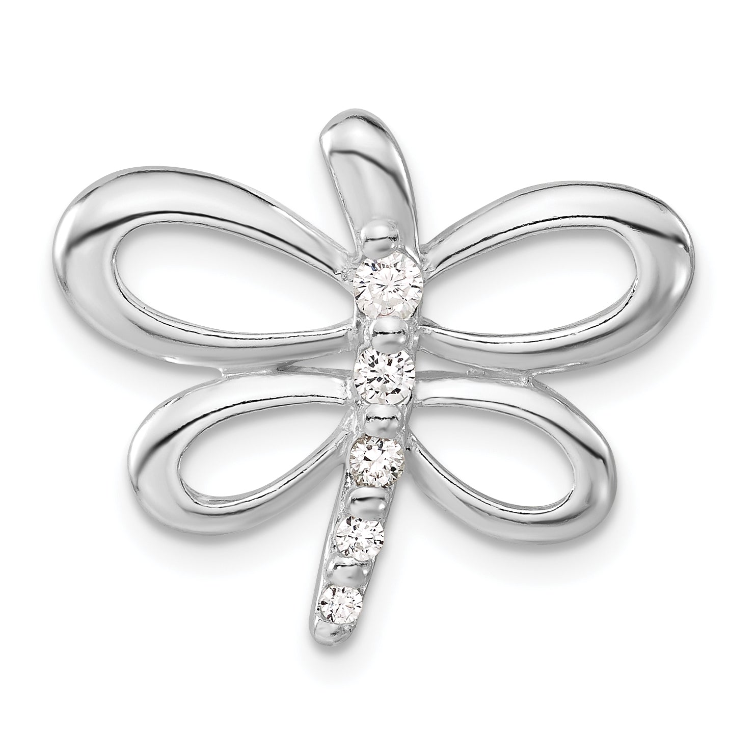 Sterling Silver CZ Dragonfly Pendant Main image