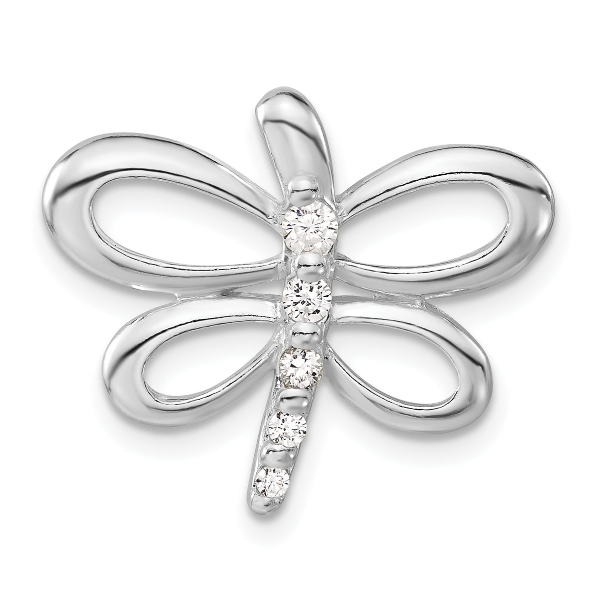 Sterling Silver CZ Dragonfly Pendant