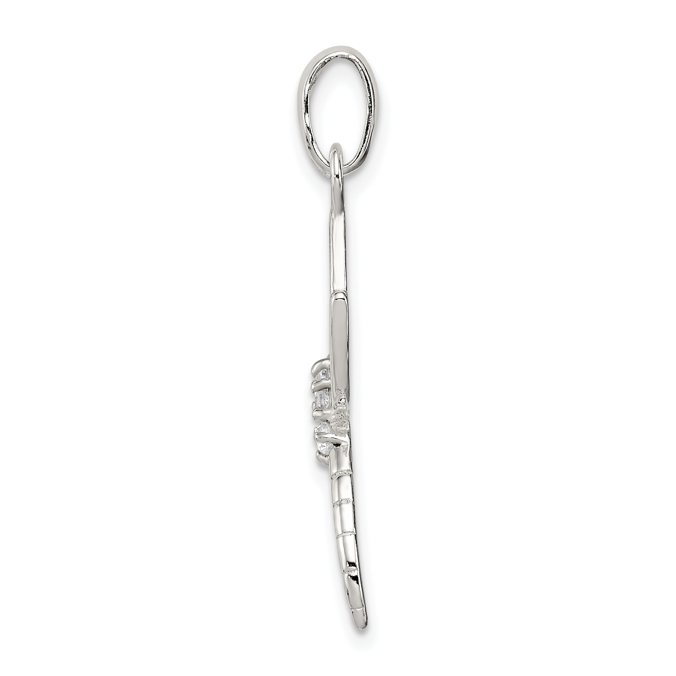 Sophia Jewelers Sterling Silver Dragonfly Pendant with Clear CZ Elegance
