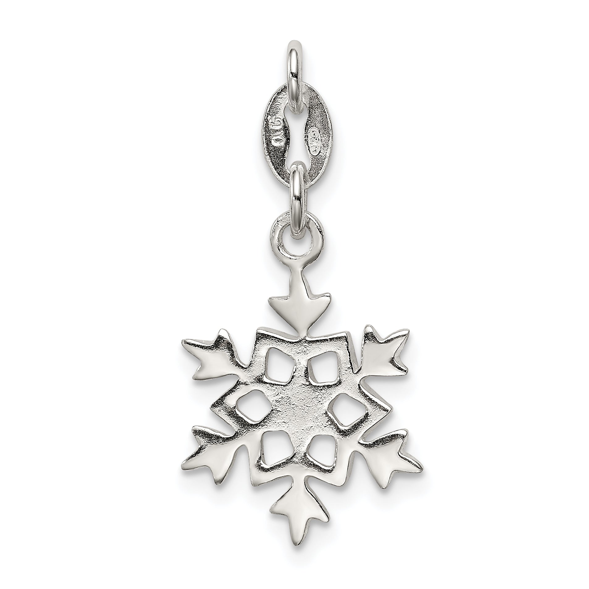 Sophia Jewelers 925 Sterling Silver Snowflake Charm with Polished Anti-Tarnish Finish