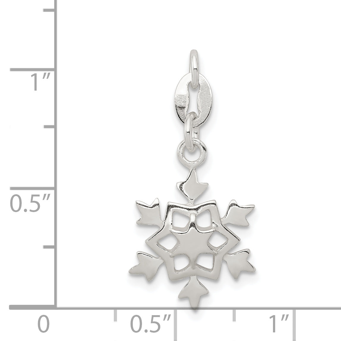 Sophia Jewelers 925 Sterling Silver Snowflake Charm with Polished Anti-Tarnish Finish