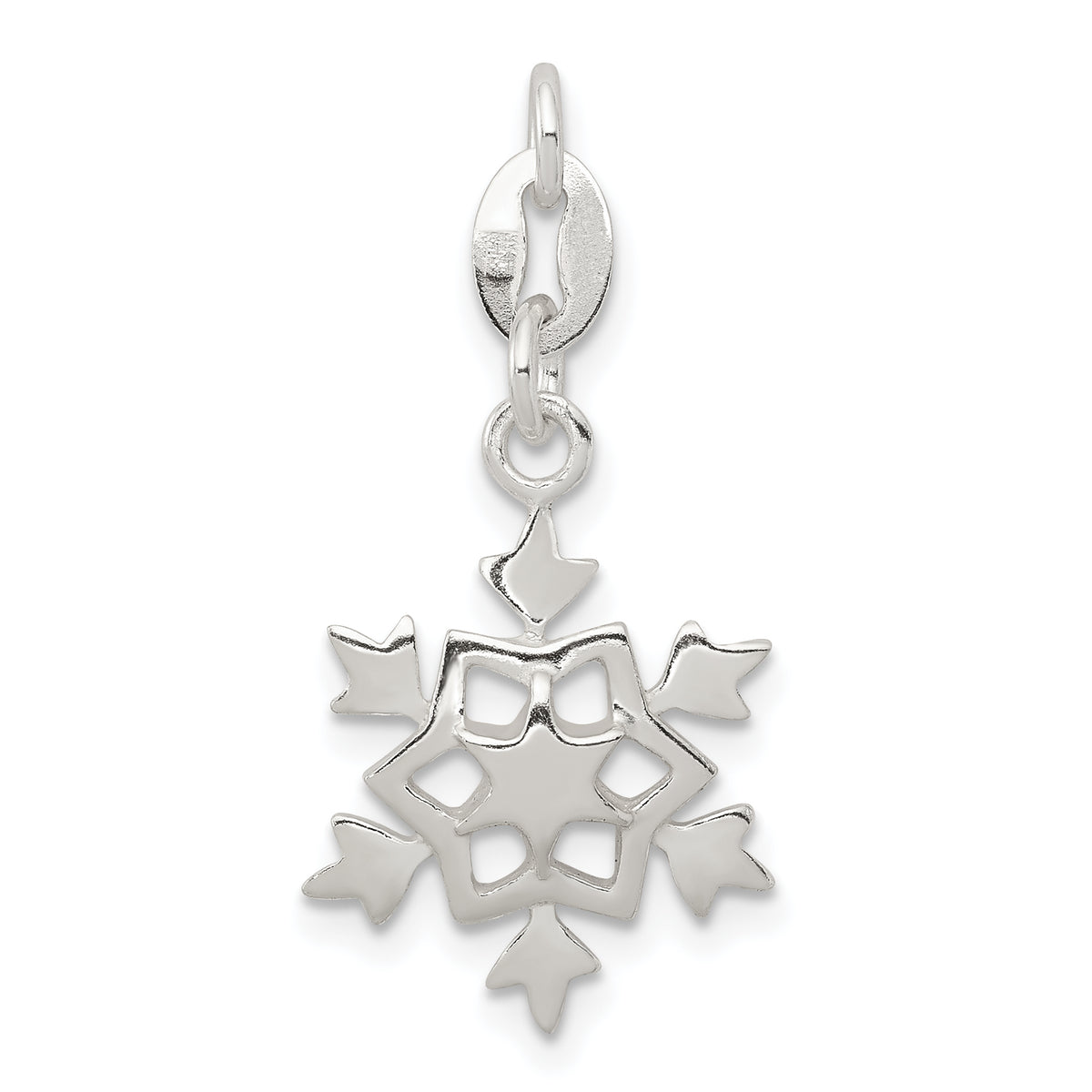 Sterling Silver Polished Snowflake Charm