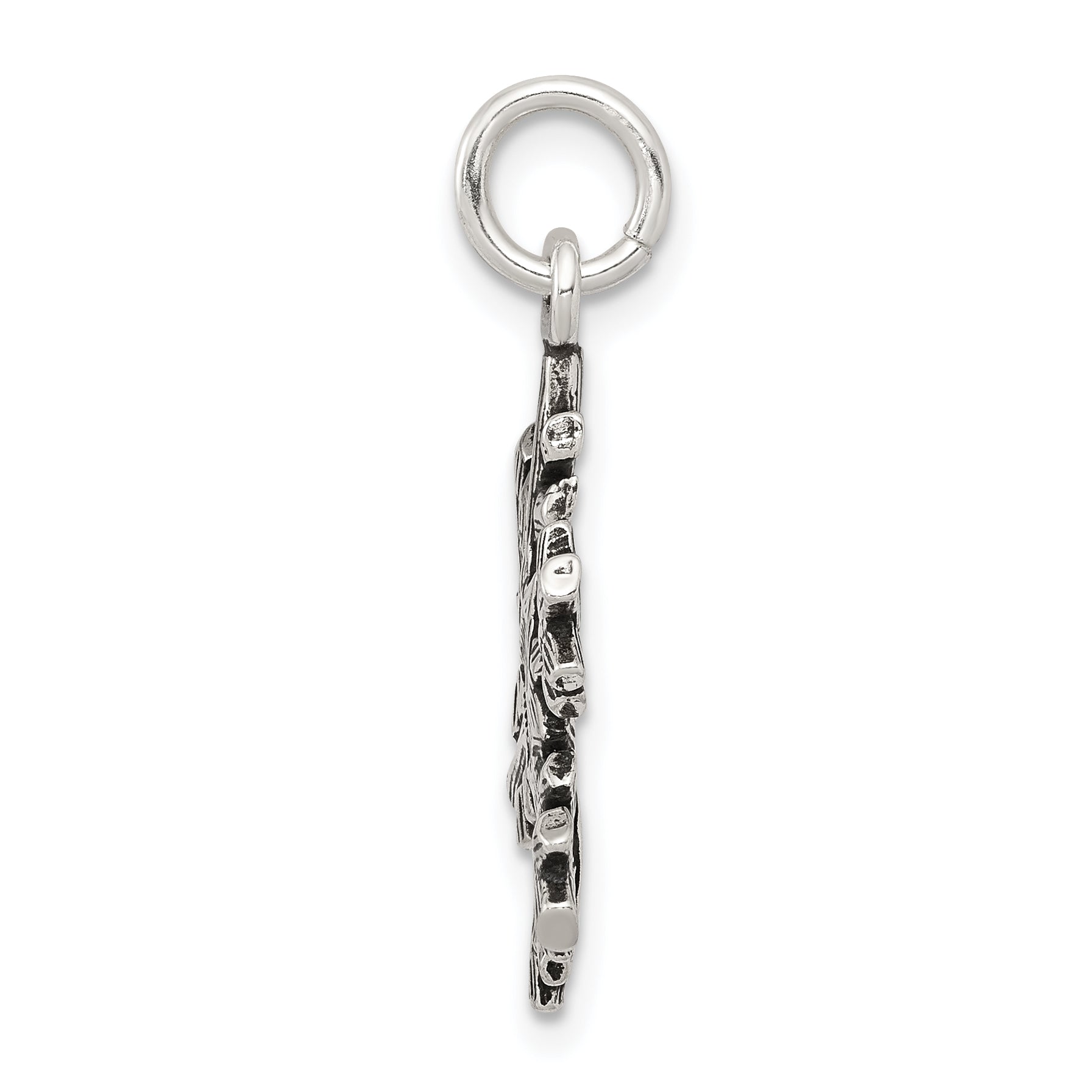 Sterling Silver 925 Snowflake Charm with Antique Finish Elegant Winter Theme Secondary image